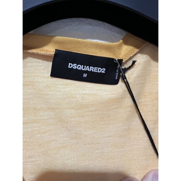 DSQUARED2 Mens DSQ2 Tank Top Shirt Yellow White Sz M Made in Italy NWTS71NC0212 - Picture 13 of 13